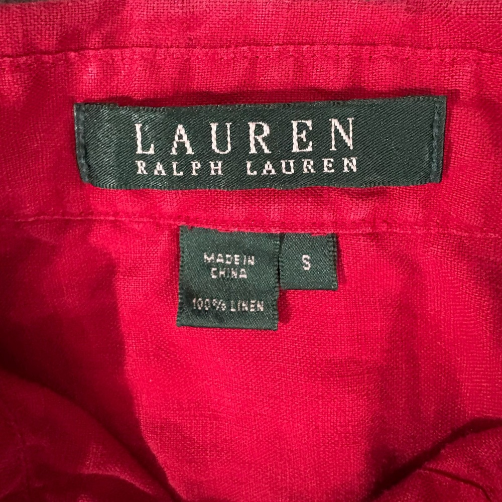 Ralph Lauren Vibrant Red 100% Linen Shirt - Picture 3 of 3